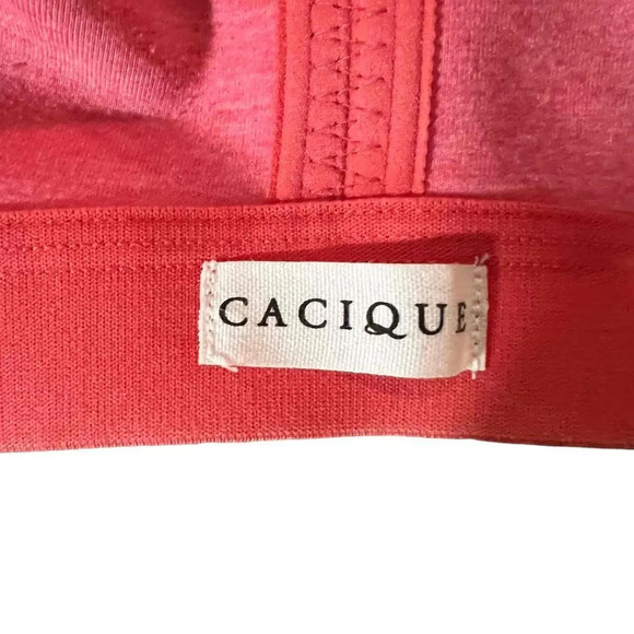 Cacique Light Support Seamless Wire-Free Coral Sports Bra Size 46DD - Picture 2 of 4